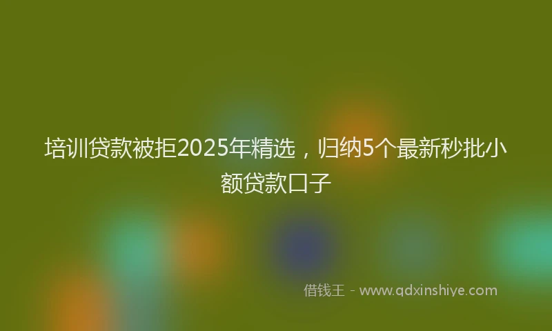 培训贷款被拒2025年精选，归纳5个最新秒批小额贷款口子