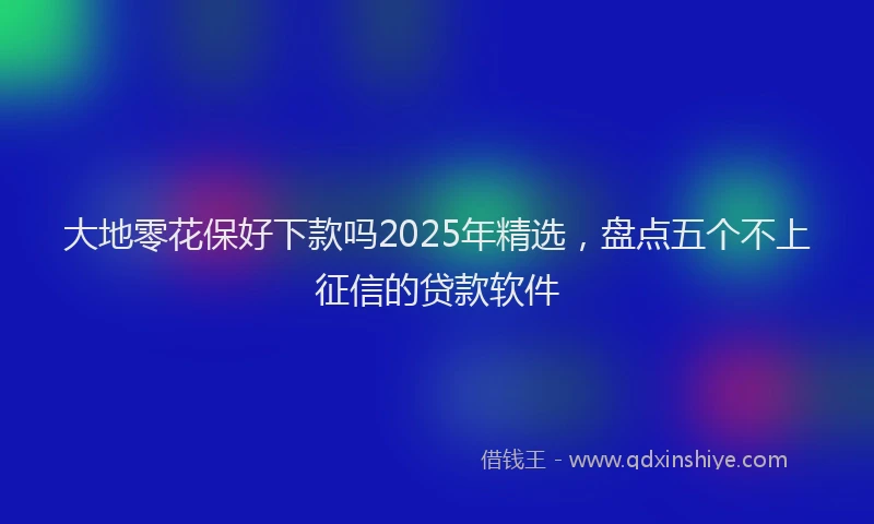 大地零花保好下款吗2025年精选，盘点五个不上征信的贷款软件