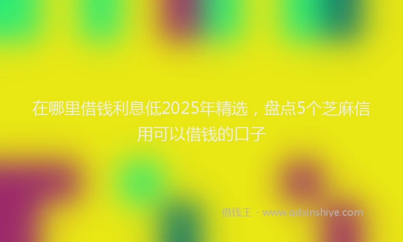 在哪里借钱利息低2025年精选，盘点5个芝麻信用可以借钱的口子