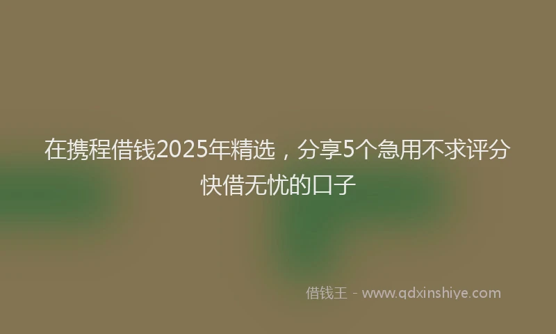 在携程借钱2025年精选，分享5个急用不求评分快借无忧的口子