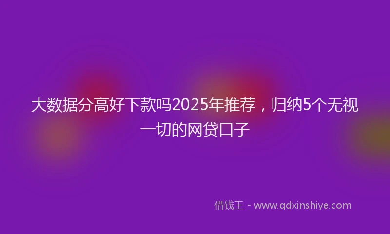 大数据分高好下款吗2025年推荐，归纳5个无视一切的网贷口子