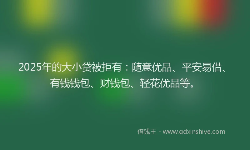 2025年的大小贷被拒有：随意优品、平安易借、有钱钱包、财钱包、轻花优品等。