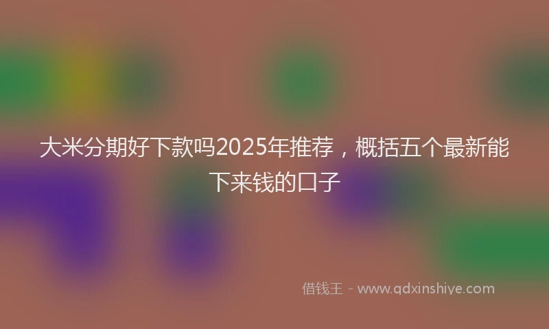 大米分期好下款吗2025年推荐，概括五个最新能下来钱的口子