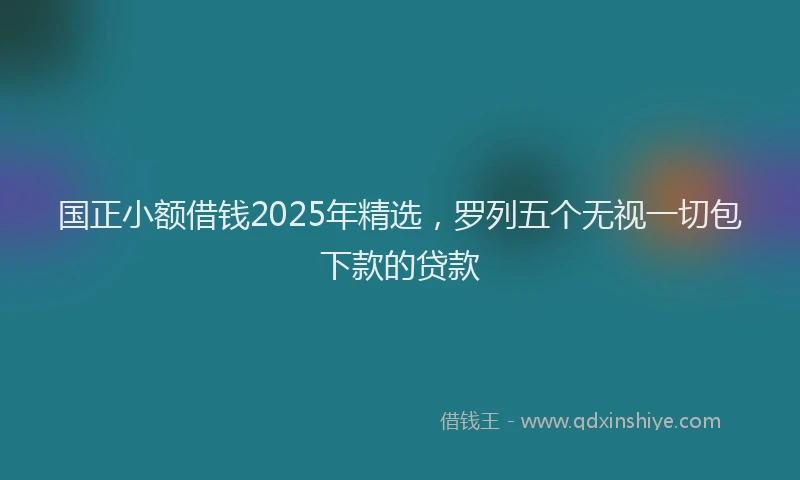 国正小额借钱2025年精选，罗列五个无视一切包下款的贷款