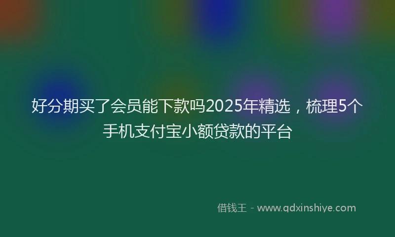 好分期买了会员能下款吗2025年精选，梳理5个手机支付宝小额贷款的平台