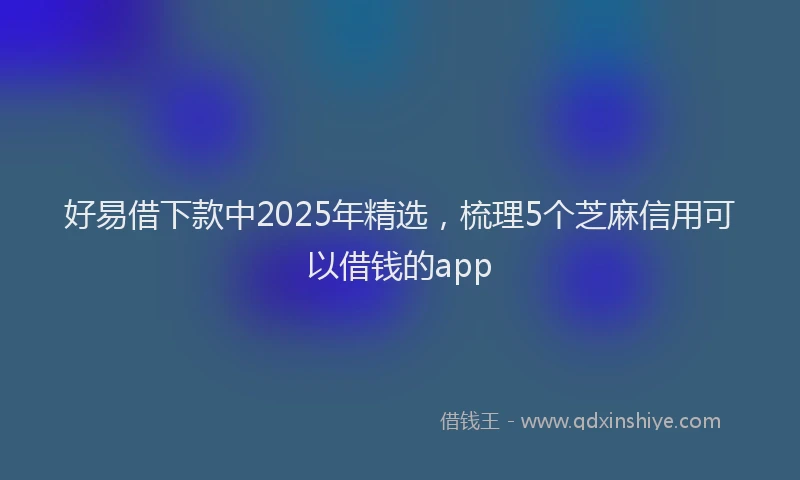好易借下款中2025年精选，梳理5个芝麻信用可以借钱的app
