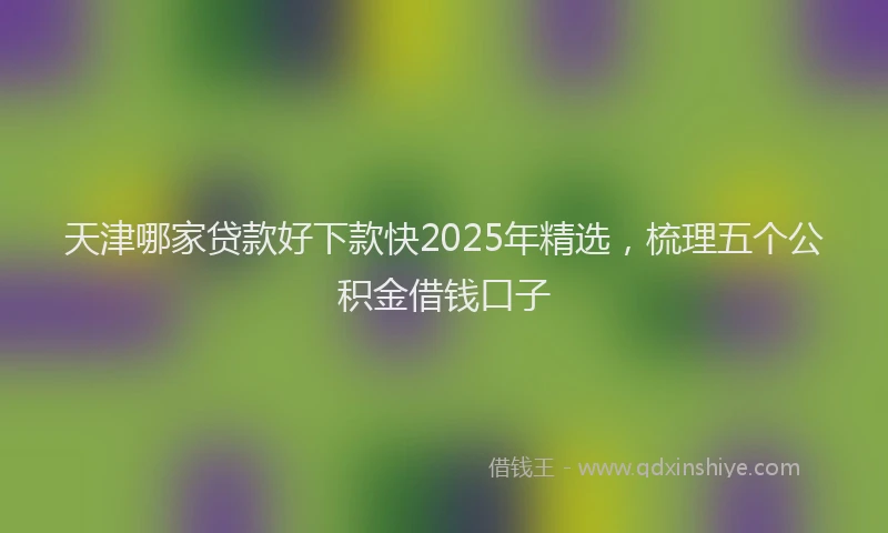 天津哪家贷款好下款快2025年精选，梳理五个公积金借钱口子