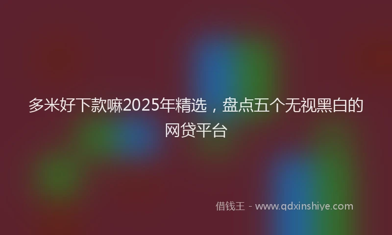 多米好下款嘛2025年精选，盘点五个无视黑白的网贷平台