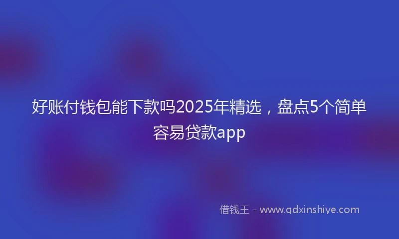 好账付钱包能下款吗2025年精选，盘点5个简单容易贷款app