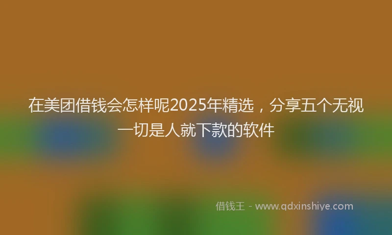 在美团借钱会怎样呢2025年精选，分享五个无视一切是人就下款的软件