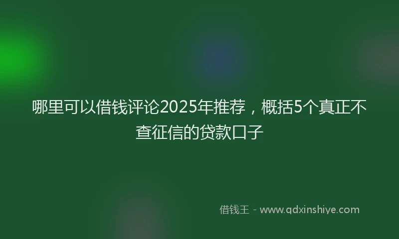 哪里可以借钱评论2025年推荐，概括5个真正不查征信的贷款口子