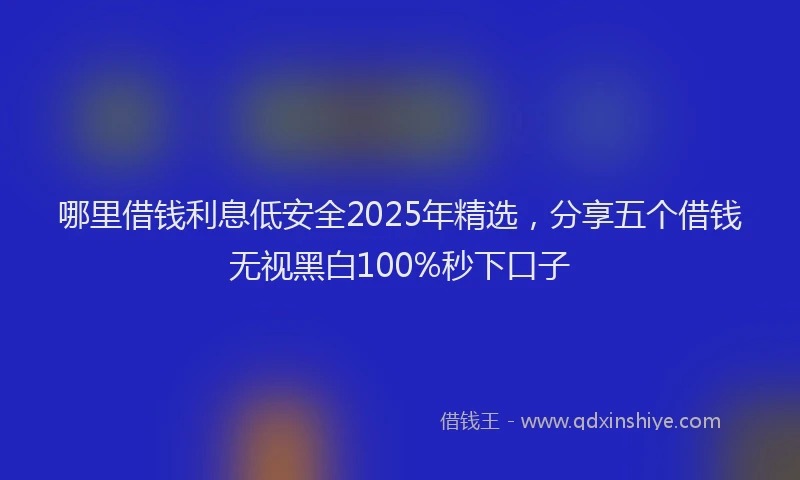 哪里借钱利息低安全2025年精选，分享五个借钱无视黑白100%秒下口子