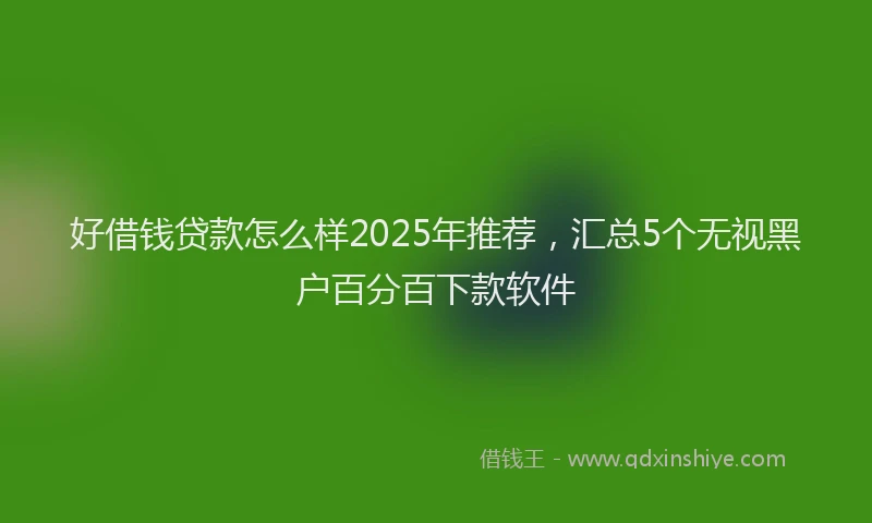 好借钱贷款怎么样2025年推荐，汇总5个无视黑户百分百下款软件