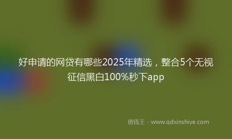 好申请的网贷有哪些2025年精选，整合5个无视征信黑白100%秒下app