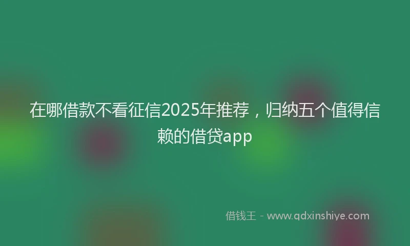 在哪借款不看征信2025年推荐，归纳五个值得信赖的借贷app