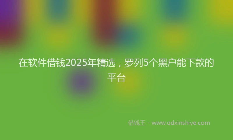 在软件借钱2025年精选，罗列5个黑户能下款的平台