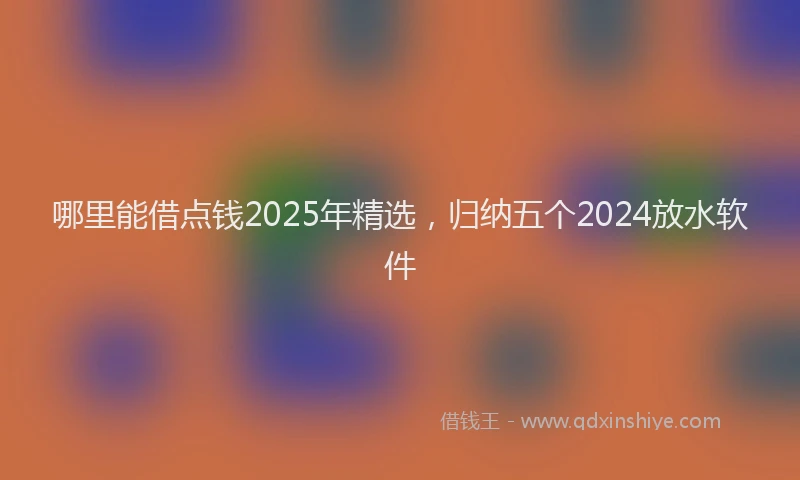 哪里能借点钱2025年精选，归纳五个2024放水软件