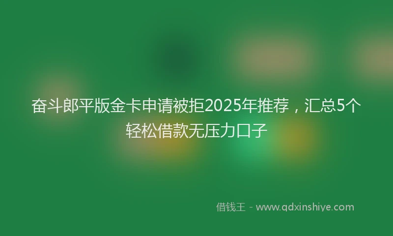 奋斗郎平版金卡申请被拒2025年推荐，汇总5个轻松借款无压力口子