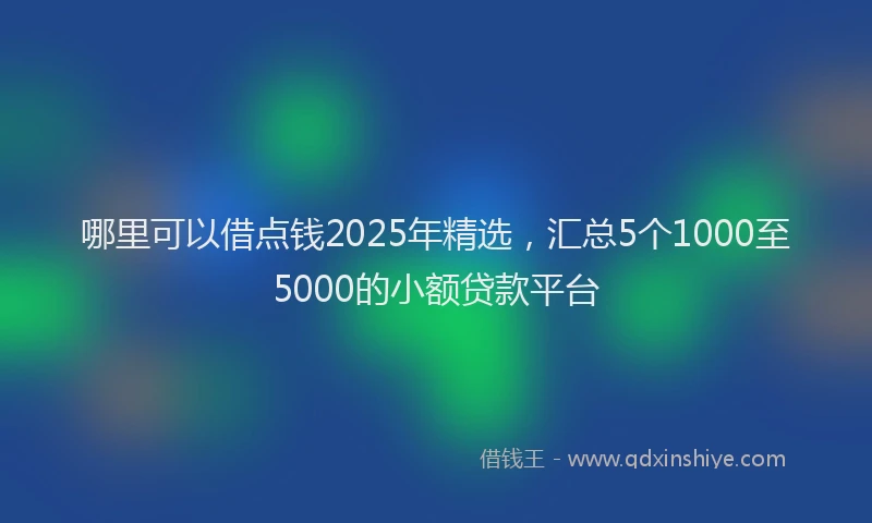 哪里可以借点钱2025年精选，汇总5个1000至5000的小额贷款平台