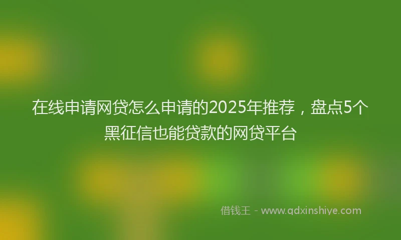 在线申请网贷怎么申请的2025年推荐，盘点5个黑征信也能贷款的网贷平台