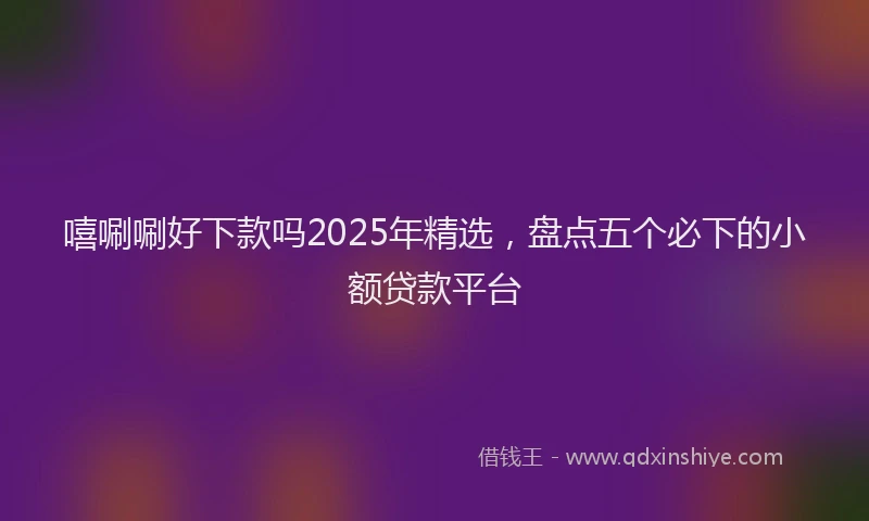 嘻唰唰好下款吗2025年精选，盘点五个必下的小额贷款平台