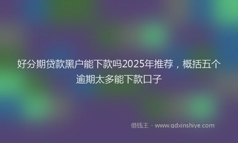 好分期贷款黑户能下款吗2025年推荐，概括五个逾期太多能下款口子