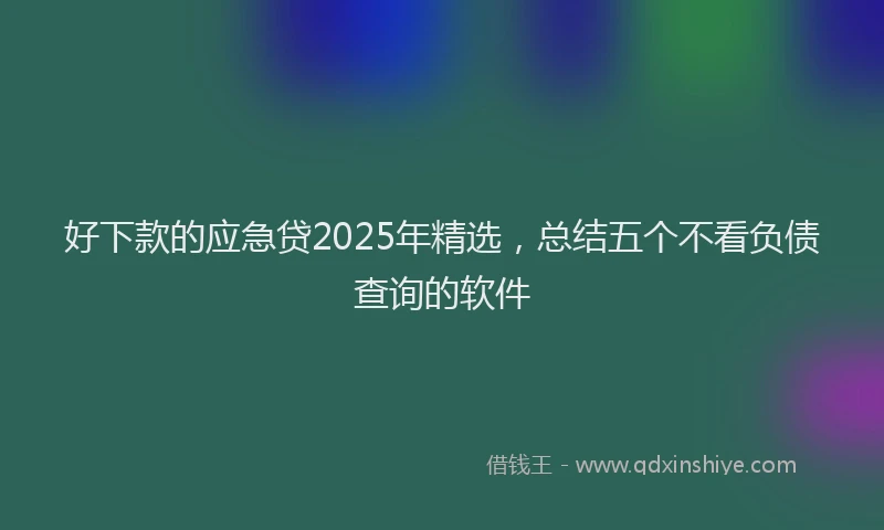 好下款的应急贷2025年精选，总结五个不看负债查询的软件