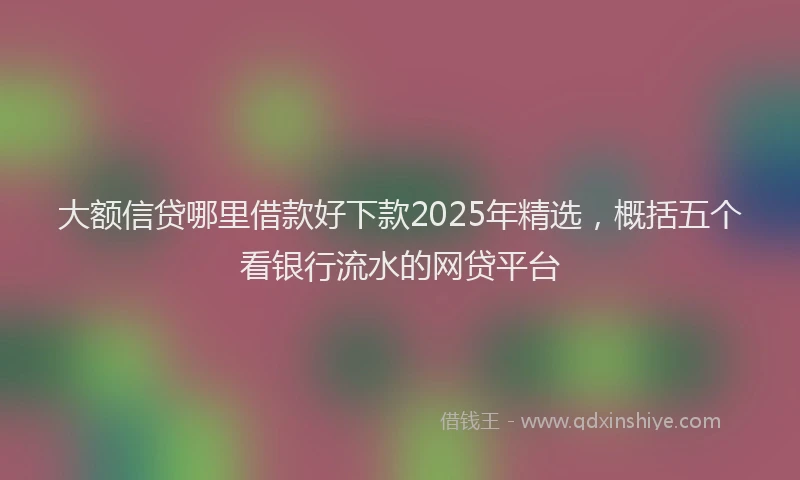 大额信贷哪里借款好下款2025年精选，概括五个看银行流水的网贷平台