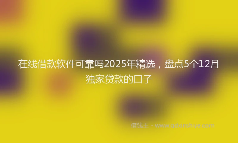 在线借款软件可靠吗2025年精选，盘点5个12月独家贷款的口子