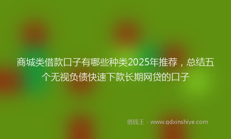 商城类借款口子有哪些种类2025年推荐，总结五个无视负债快速下款长期网贷的口子