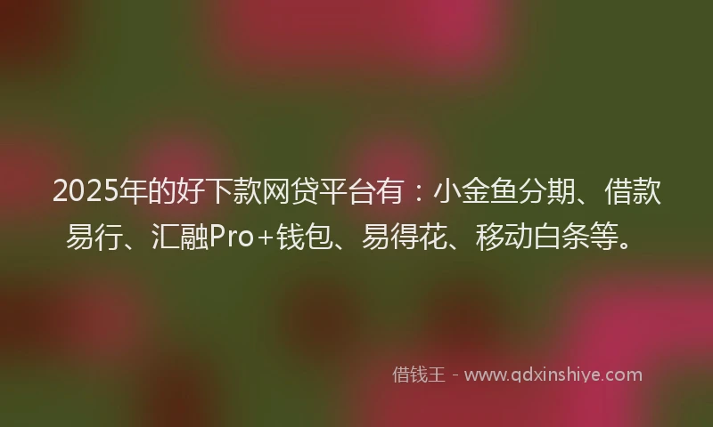 2025年的好下款网贷平台有：小金鱼分期、借款易行、汇融Pro+钱包、易得花、移动白条等。