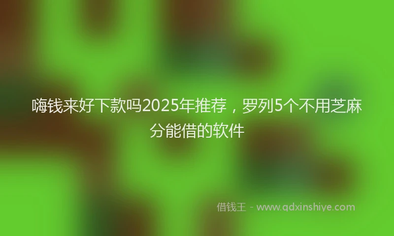 嗨钱来好下款吗2025年推荐，罗列5个不用芝麻分能借的软件