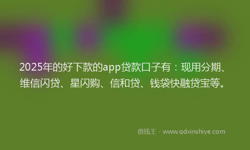 2025年的好下款的app贷款口子有：现用分期、维信闪贷、星闪购、信和贷、钱袋快融贷宝等。