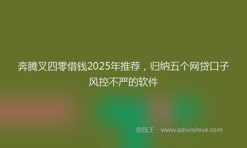 奔腾叉四零借钱2025年推荐，归纳五个网贷口子风控不严的软件