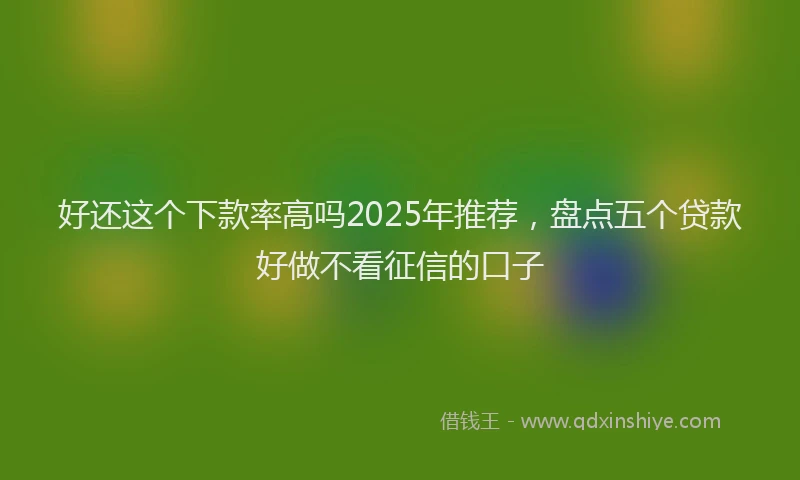 好还这个下款率高吗2025年推荐，盘点五个贷款好做不看征信的口子