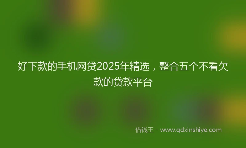 好下款的手机网贷2025年精选，整合五个不看欠款的贷款平台