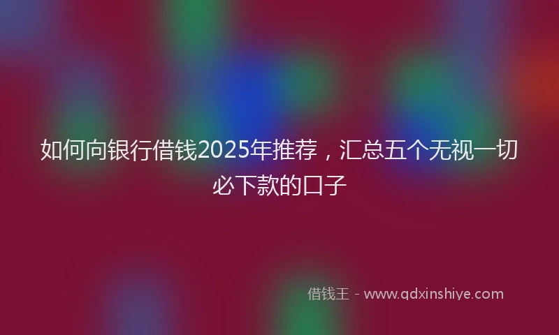 如何向银行借钱2025年推荐，汇总五个无视一切必下款的口子