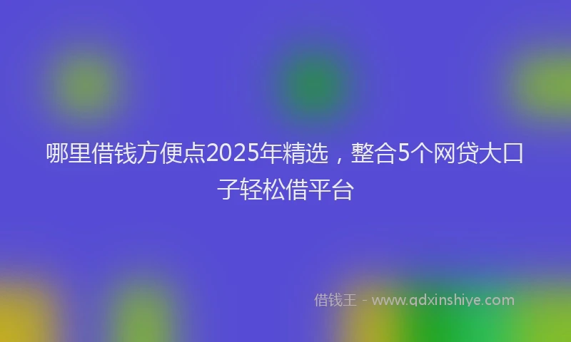 哪里借钱方便点2025年精选，整合5个网贷大口子轻松借平台