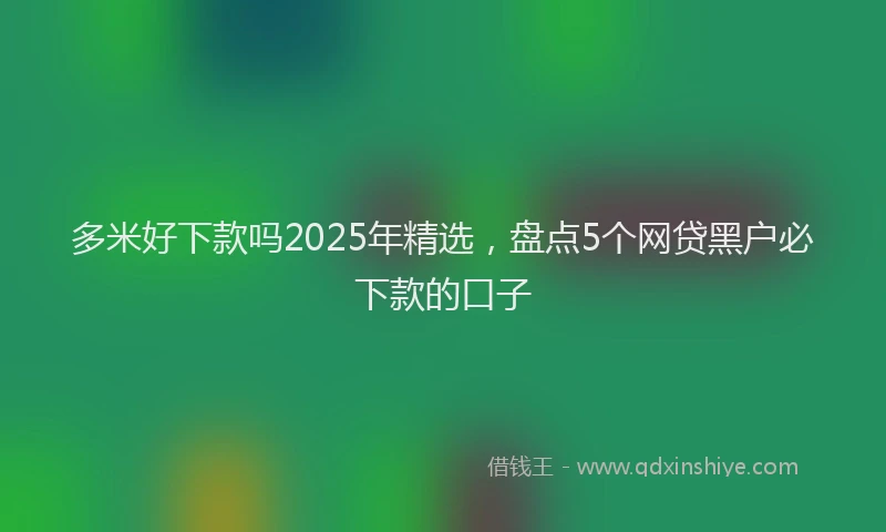 多米好下款吗2025年精选，盘点5个网贷黑户必下款的口子