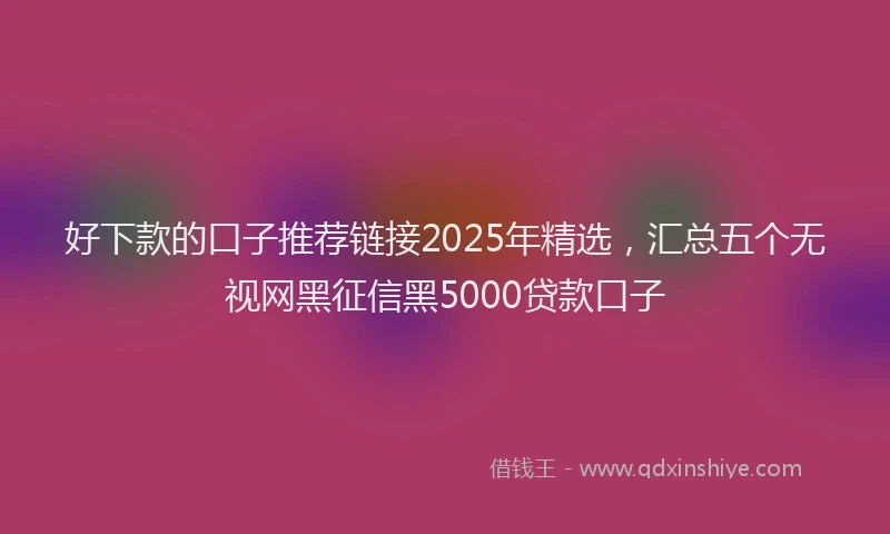 好下款的口子推荐链接2025年精选，汇总五个无视网黑征信黑5000贷款口子