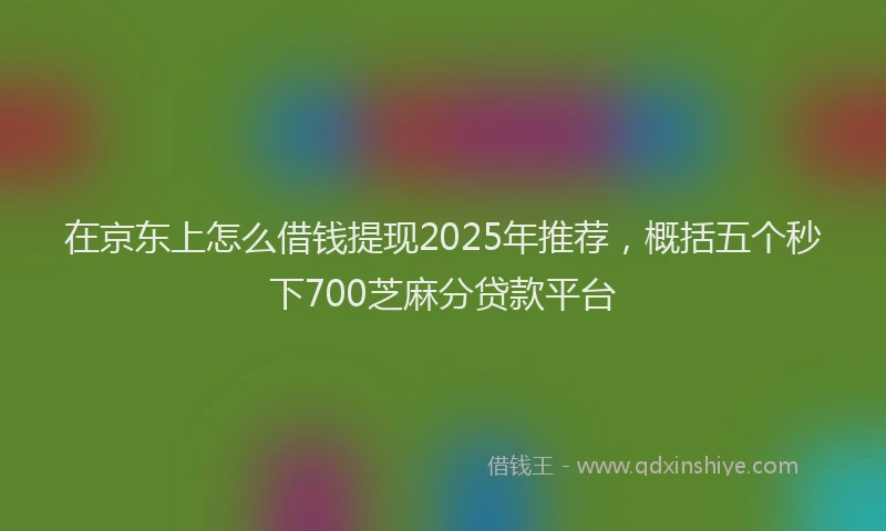 在京东上怎么借钱提现2025年推荐，概括五个秒下700芝麻分贷款平台