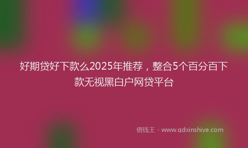 好期贷好下款么2025年推荐，整合5个百分百下款无视黑白户网贷平台