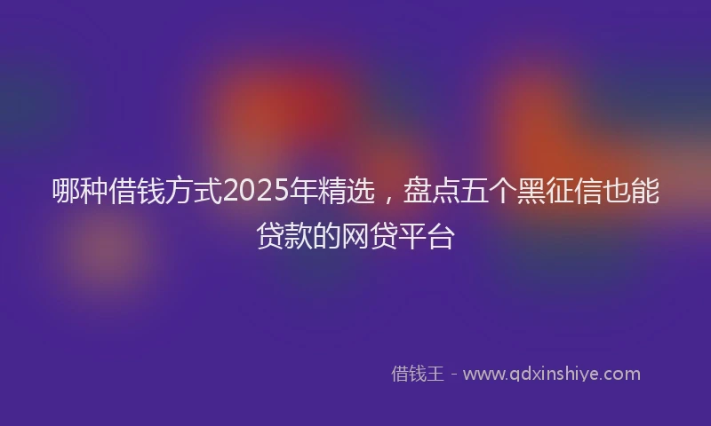 哪种借钱方式2025年精选，盘点五个黑征信也能贷款的网贷平台