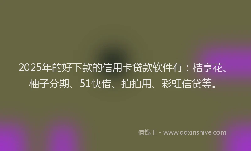 2025年的好下款的信用卡贷款软件有：桔享花、柚子分期、51快借、拍拍用、彩虹信贷等。