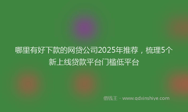 哪里有好下款的网贷公司2025年推荐，梳理5个新上线贷款平台门槛低平台