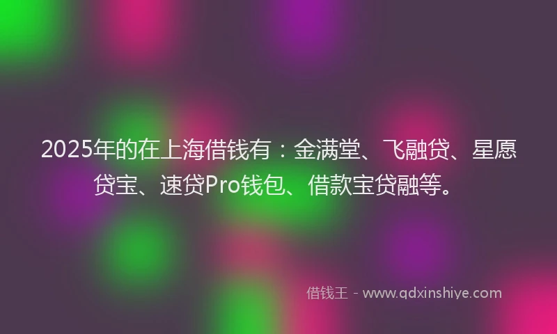 2025年的在上海借钱有：金满堂、飞融贷、星愿贷宝、速贷Pro钱包、借款宝贷融等。