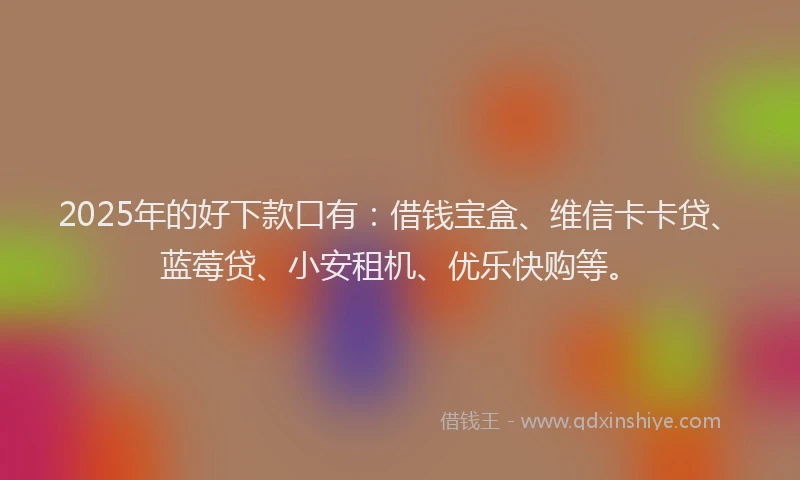 2025年的好下款口有：借钱宝盒、维信卡卡贷、蓝莓贷、小安租机、优乐快购等。