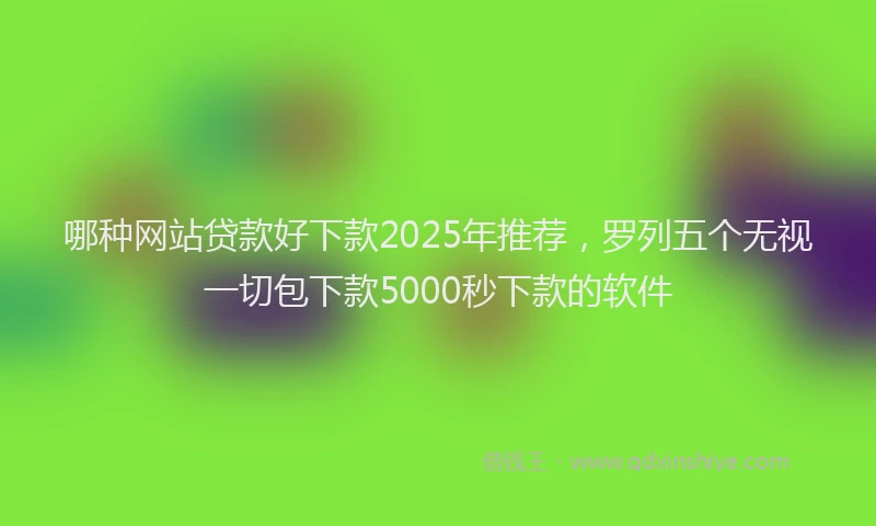 哪种网站贷款好下款2025年推荐，罗列五个无视一切包下款5000秒下款的软件