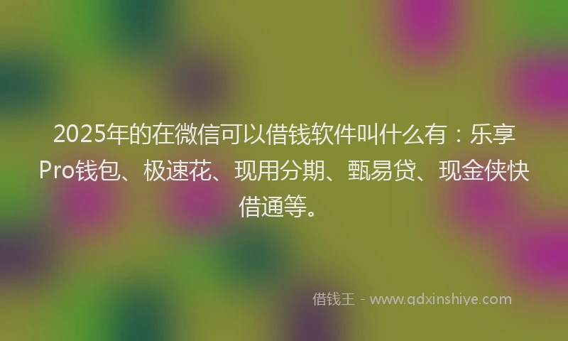 2025年的在微信可以借钱软件叫什么有：乐享Pro钱包、极速花、现用分期、甄易贷、现金侠快借通等。