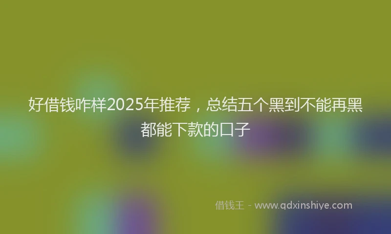 好借钱咋样2025年推荐，总结五个黑到不能再黑都能下款的口子